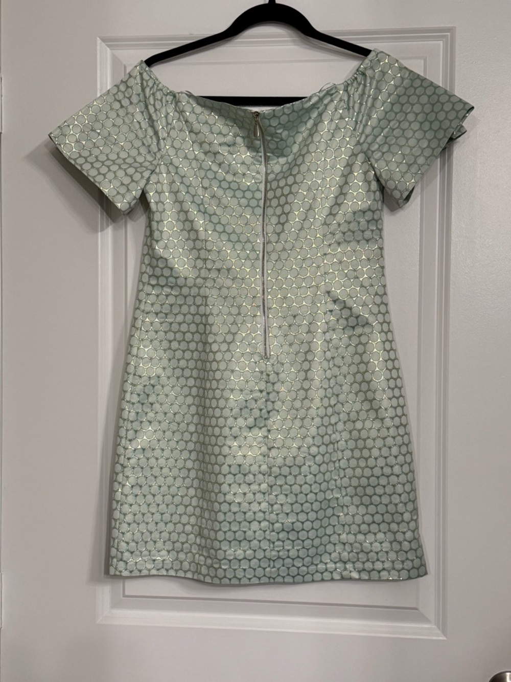 ✨ Laundry by Shelli Segal Metallic Polka Dot Shift Dress – Size 4 ✨ - Picture 5 of 9